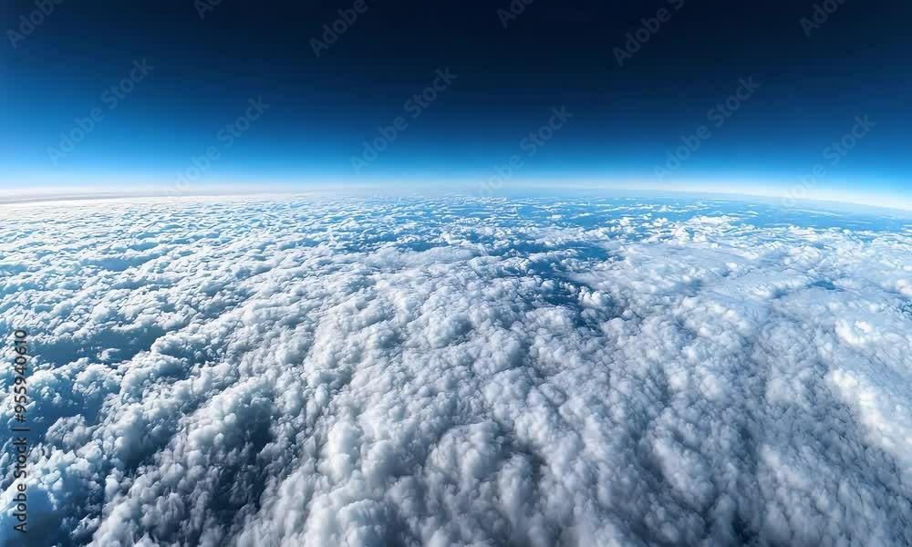 A breathtaking view above the clouds, revealing a vast expanse of sky