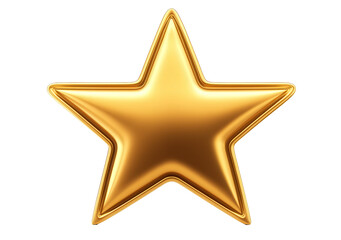 gold star isolated, transparent png background