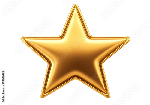 gold star isolated, transparent png background