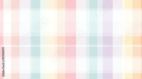 Seamless Pastel Gingham Fabric Pattern with pastel Whimsical Design