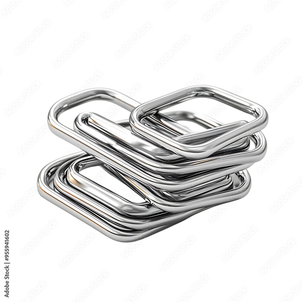 Stack of Shiny Silver Metal Rings with a Transparent Background Stack of Shiny Silver Metal Rings with a Transparent Background