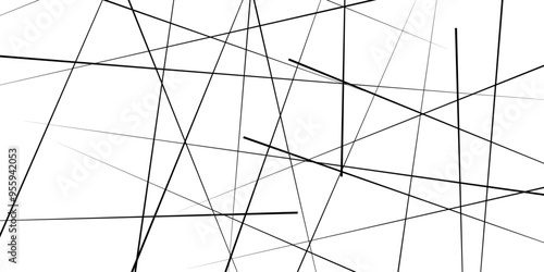 Black and white vector illustration with messy lines. complicated abstract modern black line design