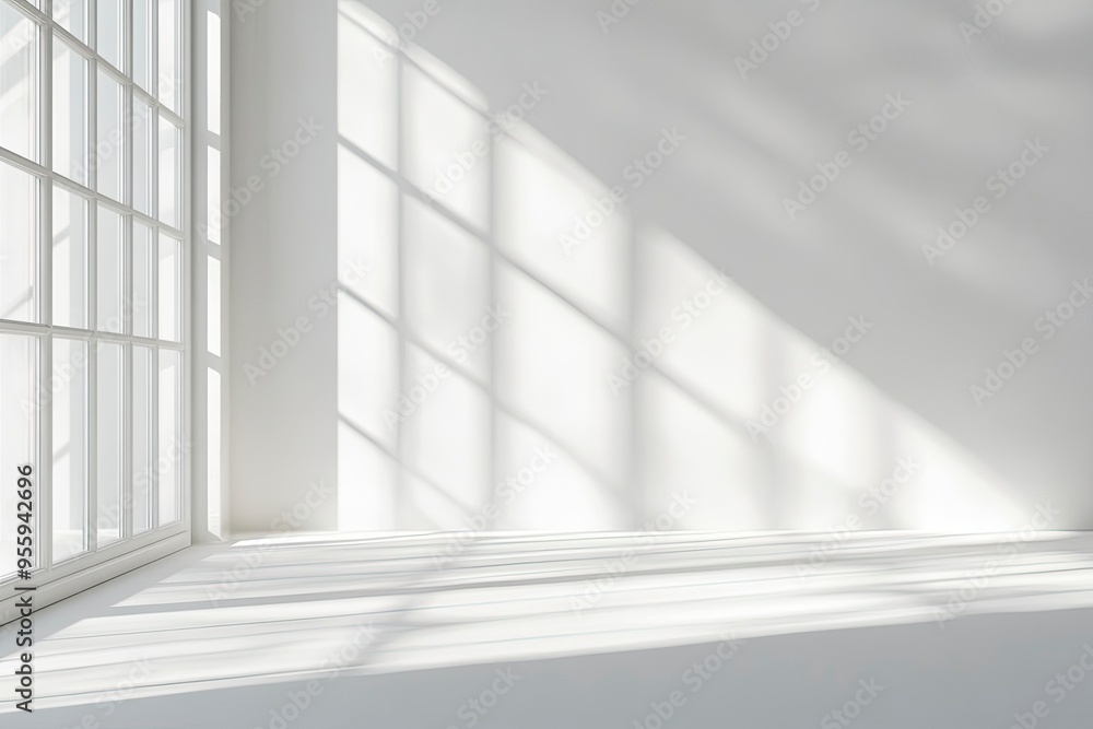 Wall interior background, studio and backdrops show products.with shadow from window color white and grey. background for text insertion and presentation product , ai Wall interior background, studio and backdrops show products.with shadow from window color white and grey. background for text insertion and presentation product , ai
