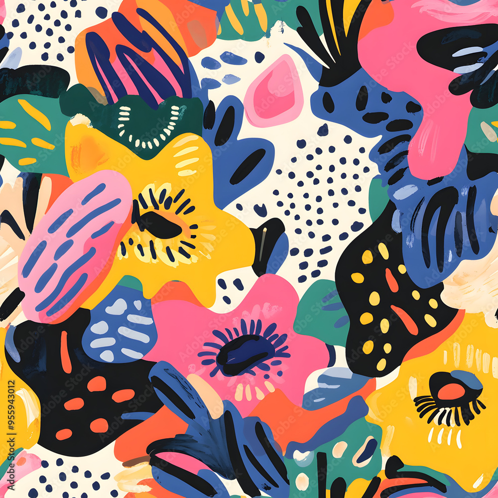 floral and leaf seamless patterns in doodle-style tile designs with graphic format. floral and leaf seamless patterns in doodle-style tile designs with graphic format.