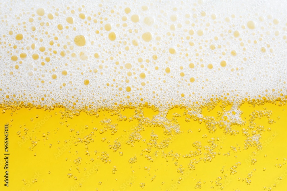 Close-Up of Yellow Beer with White Foam on Plain White Background, Capturing Crisp Details in a Flat Lay Photography with Professional Color Grading and Clean, Sharp Focus Close-Up of Yellow Beer with White Foam on Plain White Background, Capturing Crisp Details in a Flat Lay Photography with Professional Color Grading and Clean, Sharp Focus