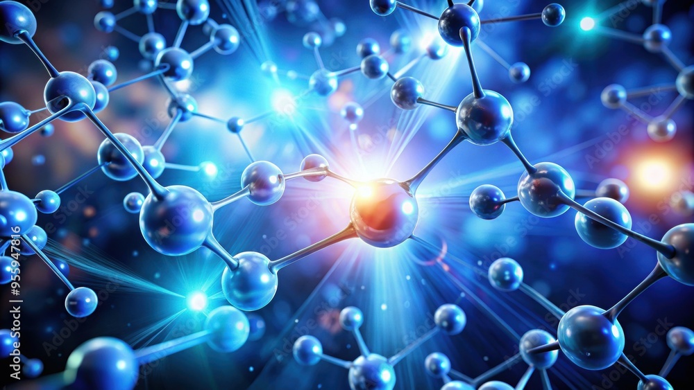 Abstract science background with glowing molecules and atoms, science, background, molecules, atoms, abstract Abstract science background with glowing molecules and atoms, science, background, molecules, atoms, abstract