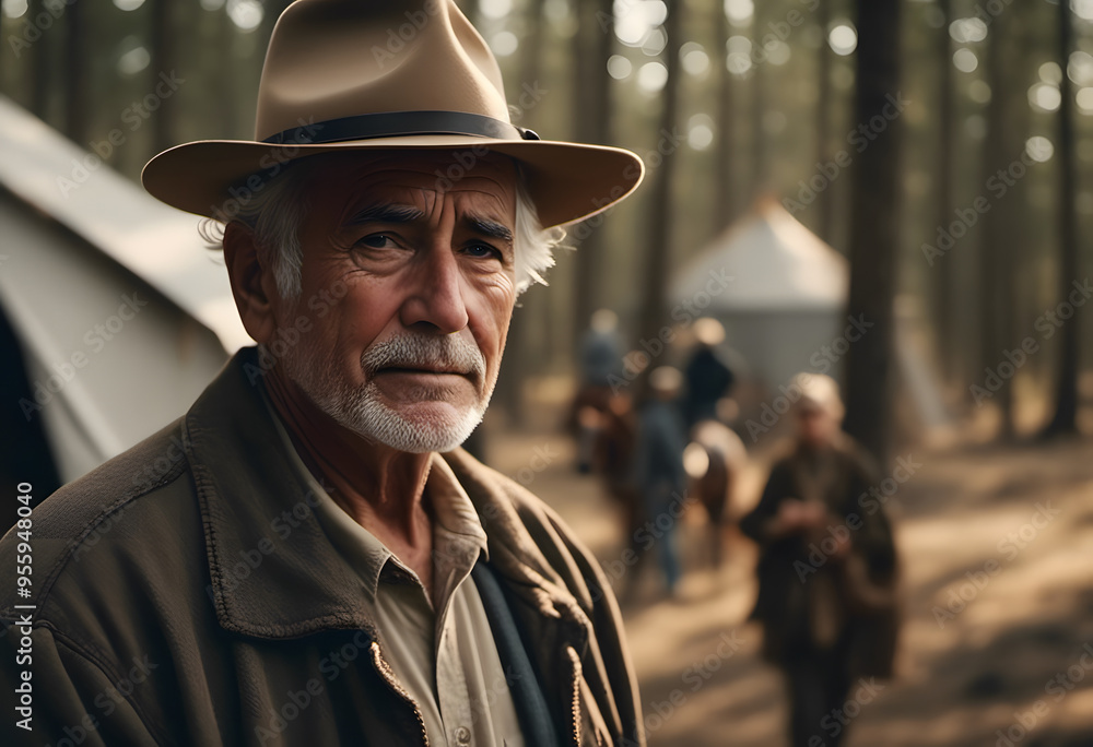 A portrait of an elderly man, with deep-set eyes and a thoughtful expression. A portrait of an elderly man, with deep-set eyes and a thoughtful expression.