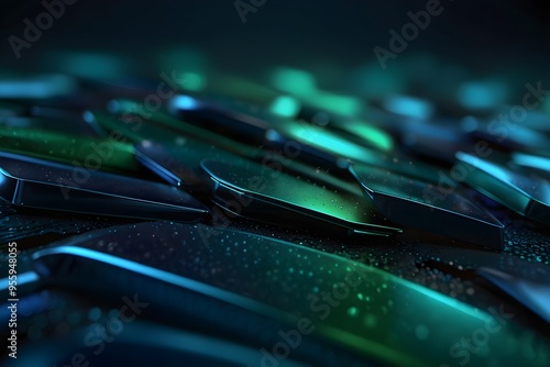 Abstract titanium green lime details background