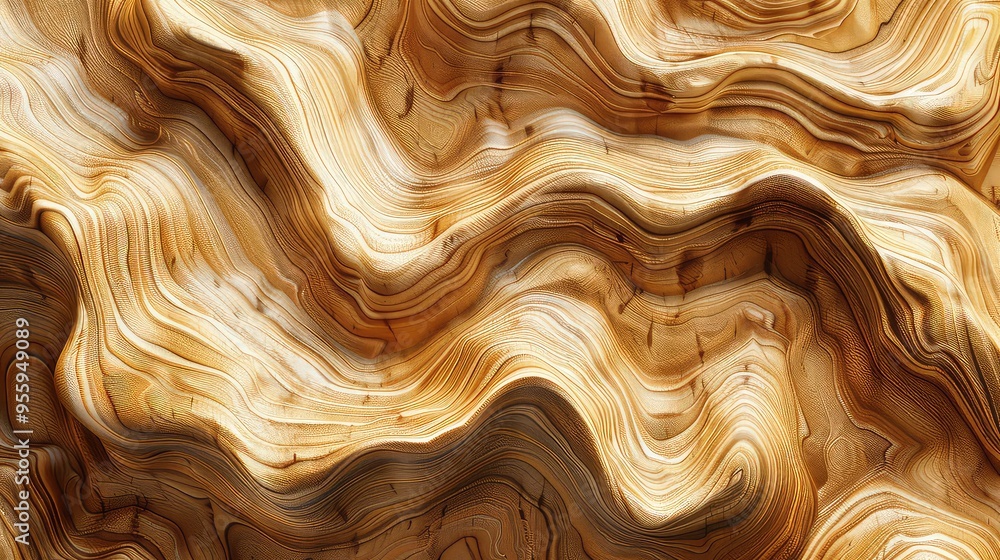 Abstract wavy golden background with a 3D effect. Abstract wavy golden background with a 3D effect.