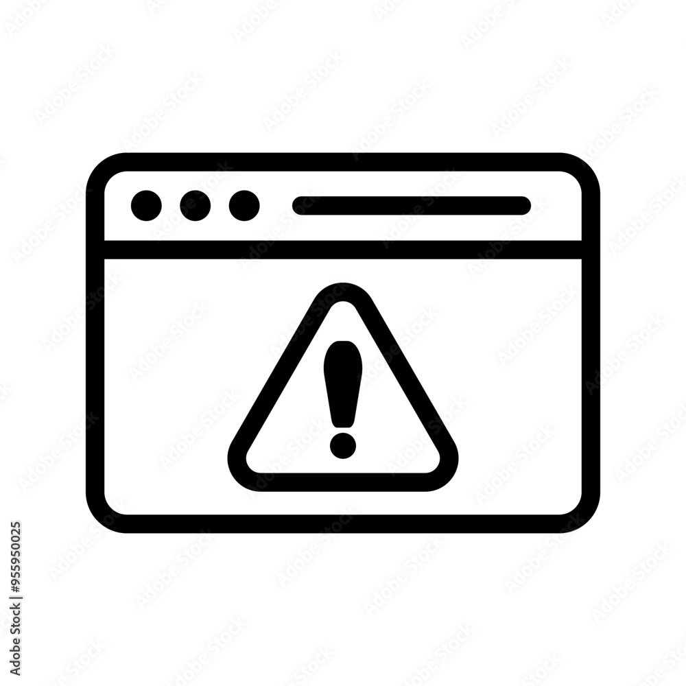 Alert window vector line icon. Alert window line icon for infographic, website or app color editable Alert window vector line icon. Alert window line icon for infographic, website or app color editable