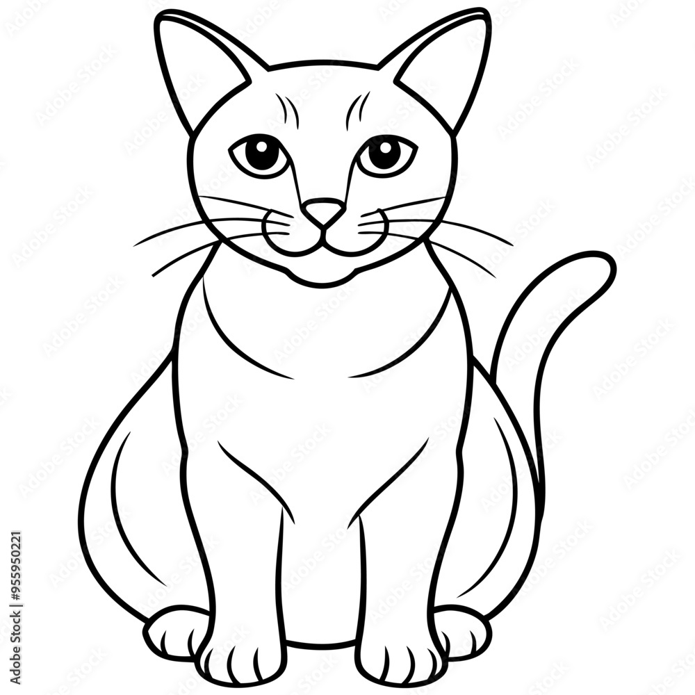 Cat line art Logo Icon Silhouette illustration design Cat line art Logo Icon Silhouette illustration design