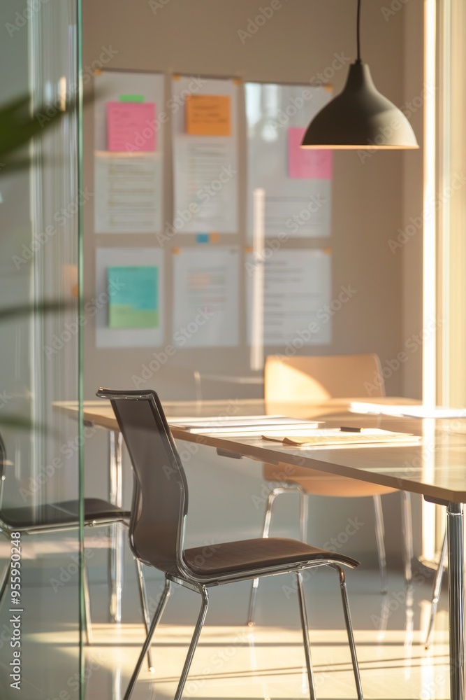 An executive coaching session with a focus on career growth. Office with motivational posters and personal development An executive coaching session with a focus on career growth. Office with motivational posters and personal development