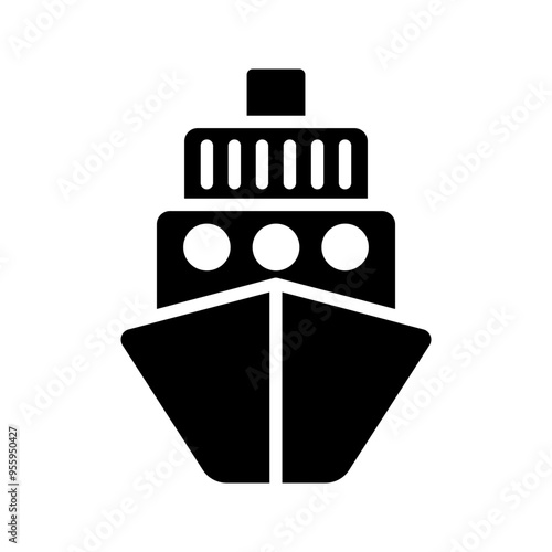 Water transport, cruise ship icon color aditable photo