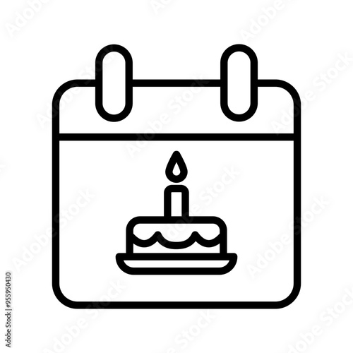 date of birth icon vector isolated color aditable