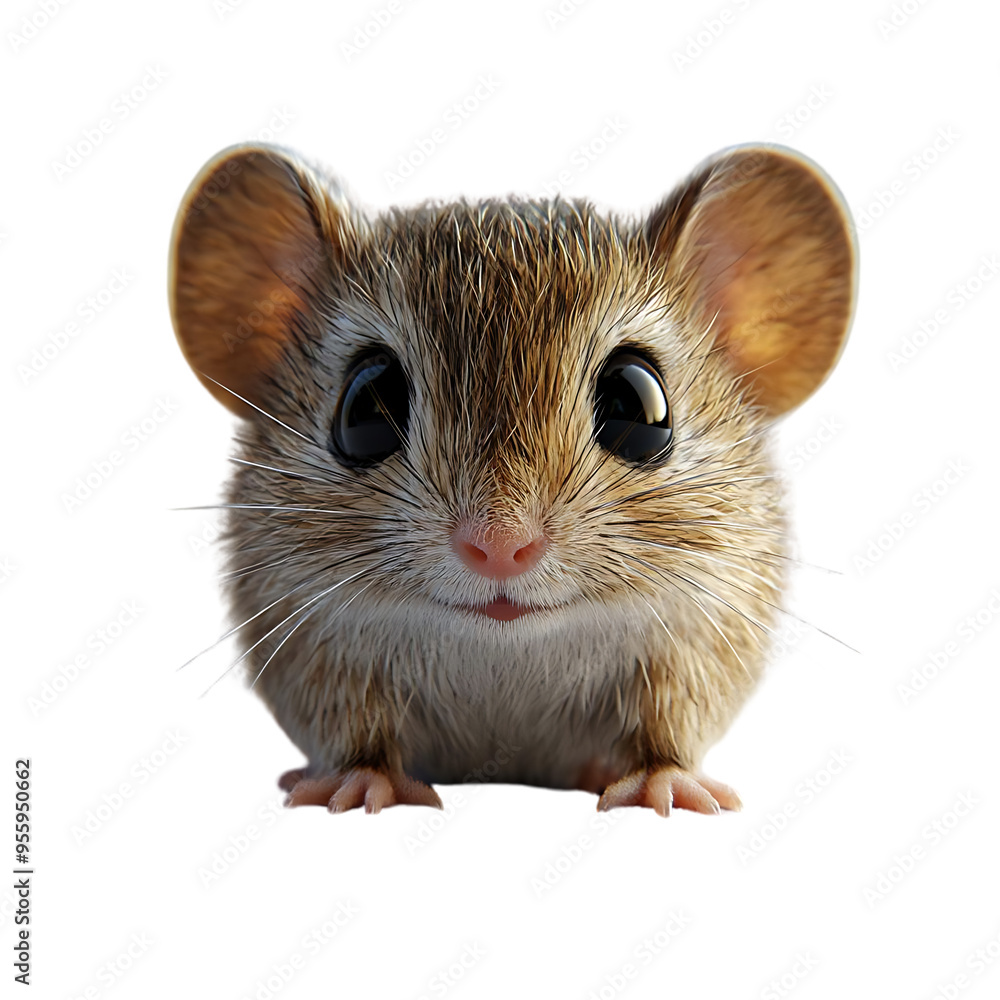 Cute Mouse with Big Eyes and a Transparent Background Cute Mouse with Big Eyes and a Transparent Background