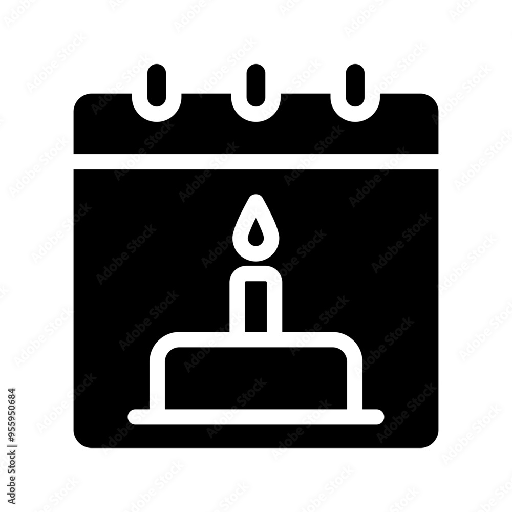 Fototapeta premium date of birth icon vector isolated color aditable