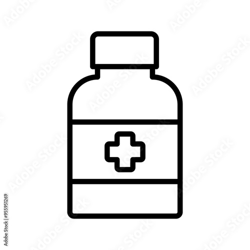 Medicine bottle icon on background color editable