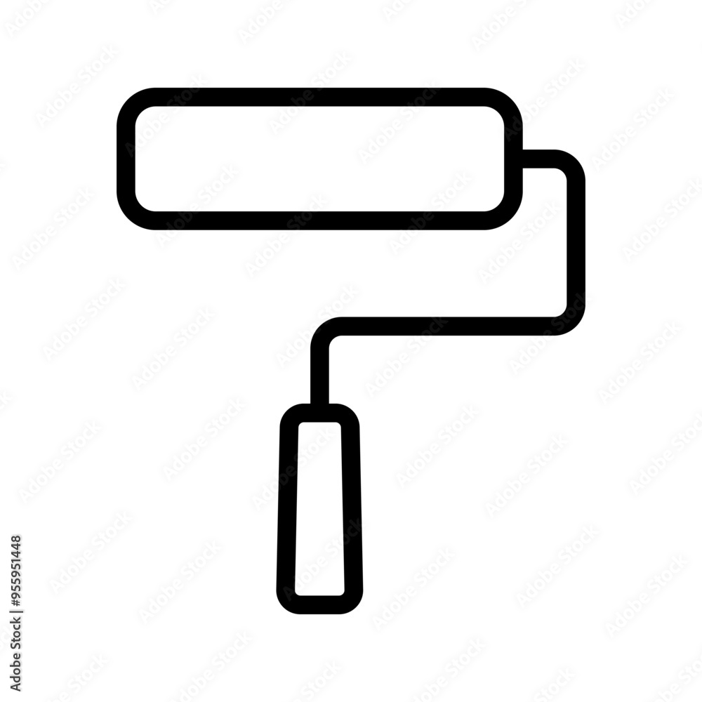 roller brush icon isolated color aditable roller brush icon isolated color aditable