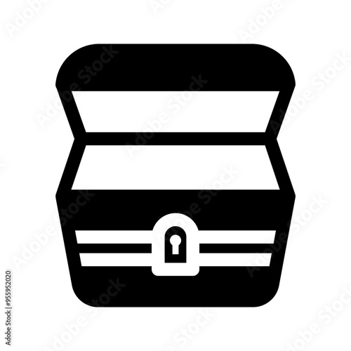 treasure chest icon, treasure box vector color aditable