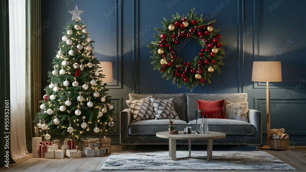 christmas tree with gifts and decorations christmas tree with gifts and decorations