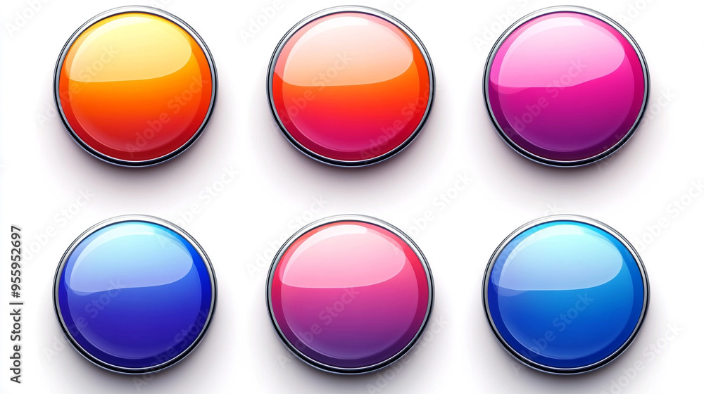Colorful glossy buttons in a grid layout, ideal for web design, application interfaces, or graphic projects. Colorful glossy buttons in a grid layout, ideal for web design, application interfaces, or graphic projects.