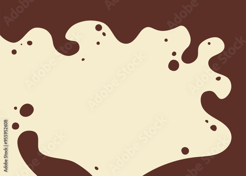Coffee or chocolate liquid texture. Cocoa splash vector background. Abstract liquid brown waves illustration.