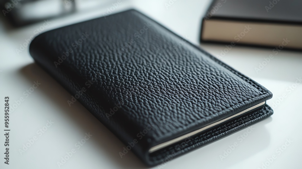 A sleek black wallet with a textured finish, perfect for organizing cards and cash in a stylish manner. A sleek black wallet with a textured finish, perfect for organizing cards and cash in a stylish manner.