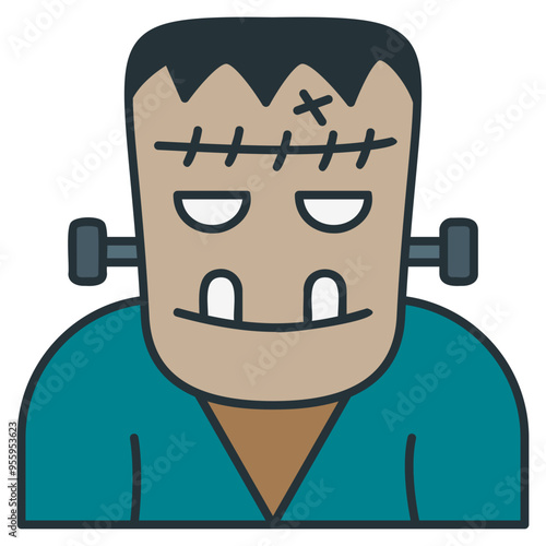 frankenstein filled outline icon