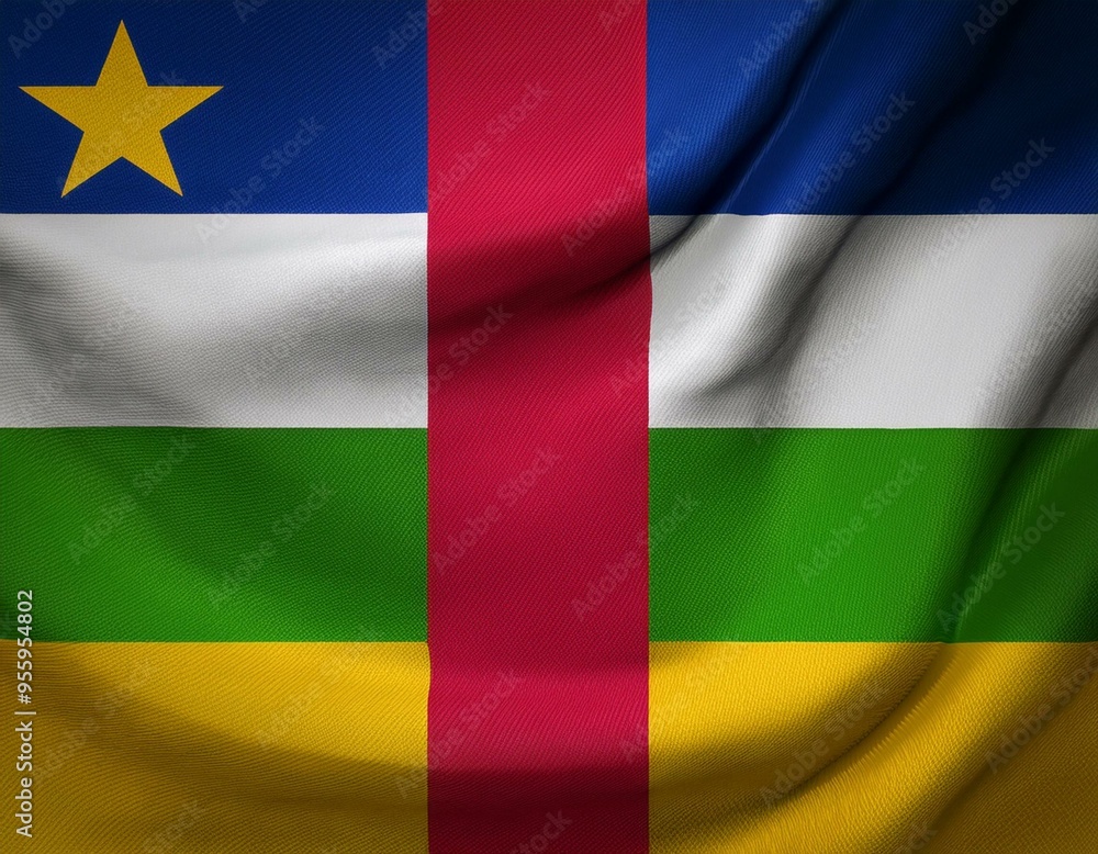 3d illustration of fluttering flag of Central African Republic texture 3d illustration of fluttering flag of Central African Republic texture