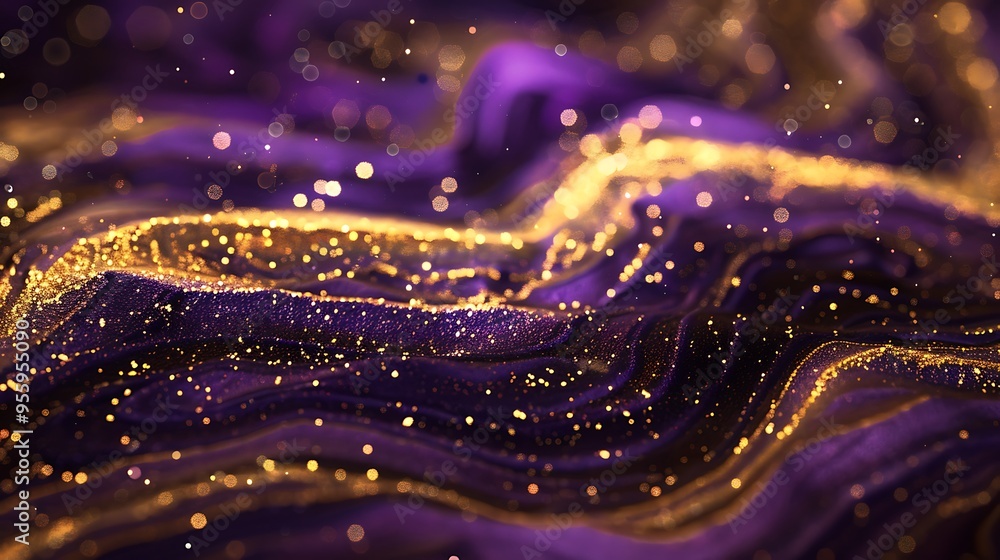 A glittery slime texture wallpaper with a deep purple and gold combination, featuring sparkling highlights and a smooth, glossy surface, adding a luxurious touch. 8k UHD, suitable for high-quality A glittery slime texture wallpaper with a deep purple and gold combination, featuring sparkling highlights and a smooth, glossy surface, adding a luxurious touch. 8k UHD, suitable for high-quality