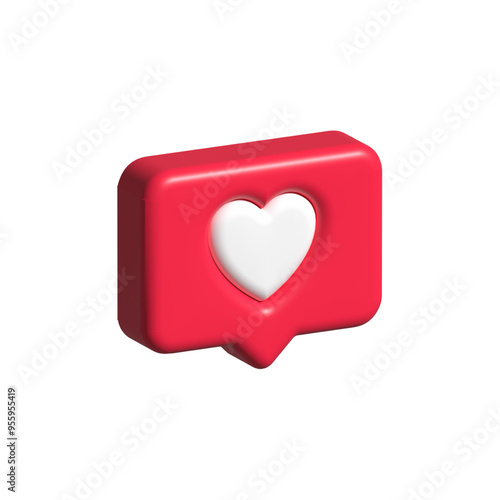 3d love icon social media 