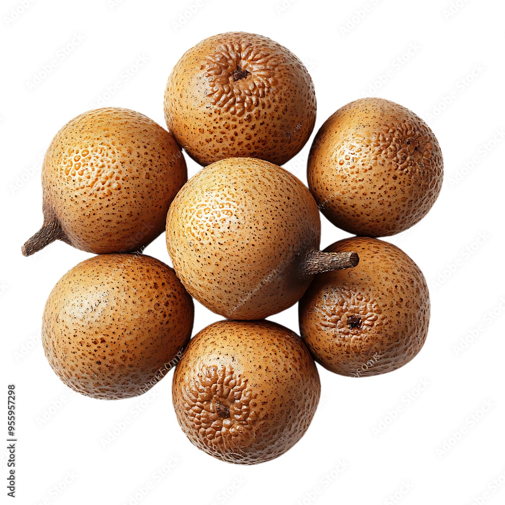 Brown Fruits with a Transparent Background Arranged in a Circle Brown Fruits with a Transparent Background Arranged in a Circle