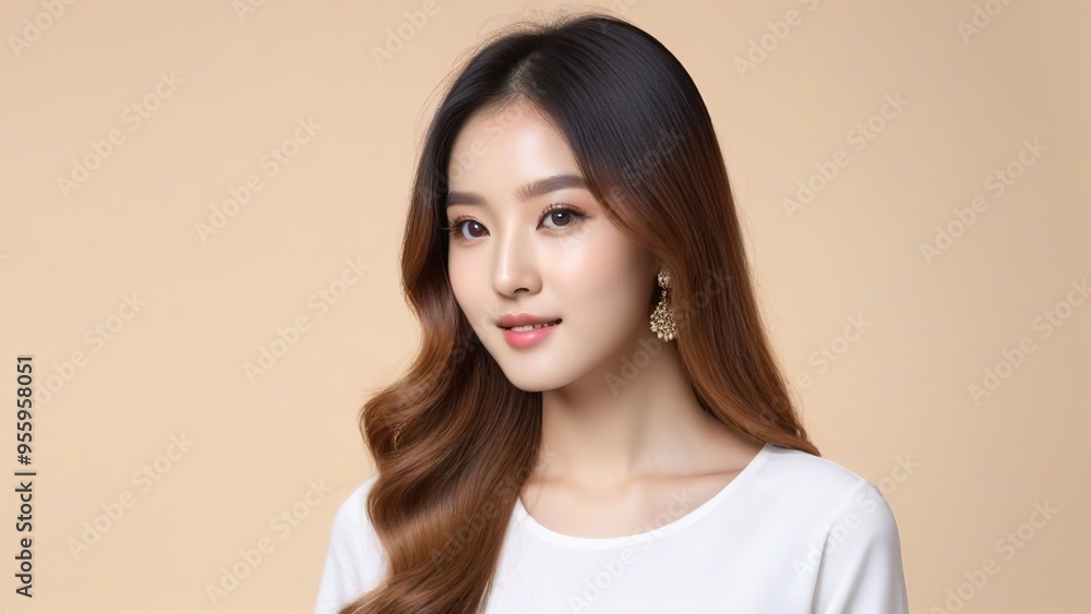 Beautiful Fashion Model with Flawless Skin and Sensual Lips Beautiful Fashion Model with Flawless Skin and Sensual Lips