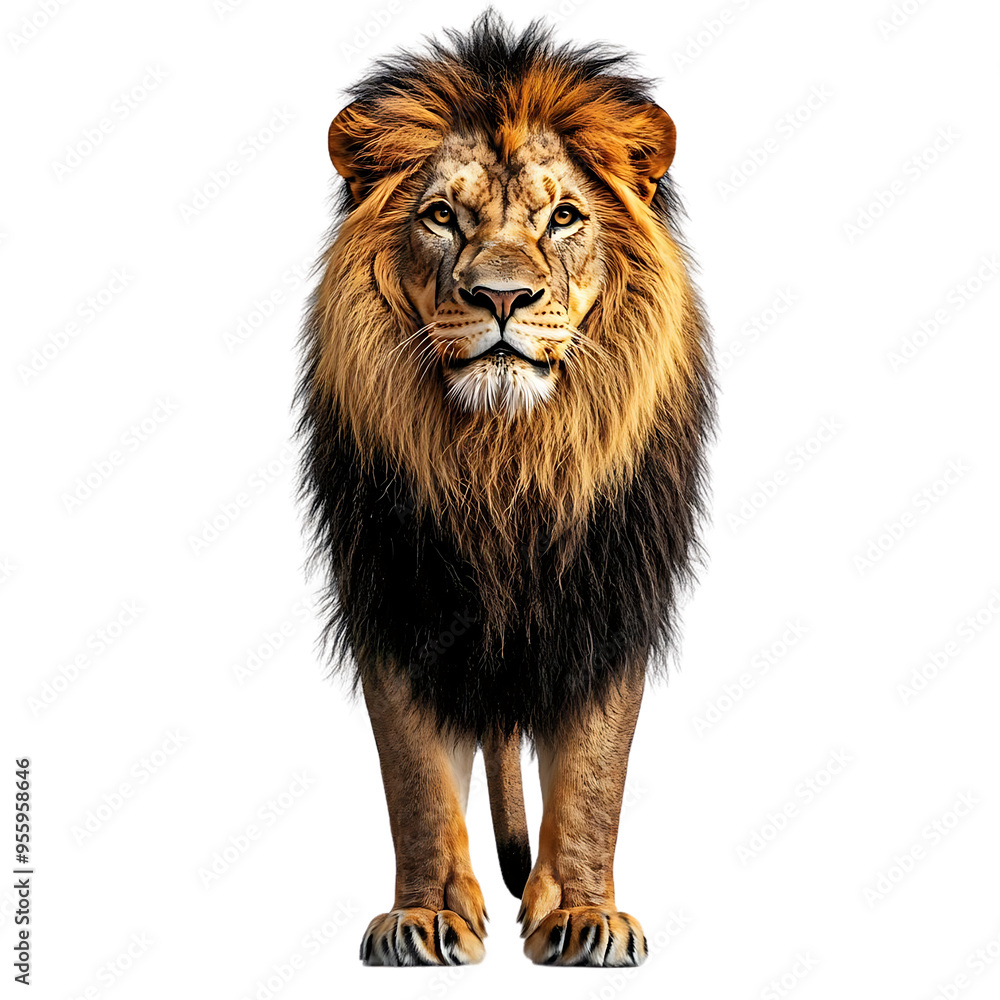 Majestic Lion with a Transparent Background, a Powerful Symbol of Strength and Royalty. Majestic Lion with a Transparent Background, a Powerful Symbol of Strength and Royalty.
