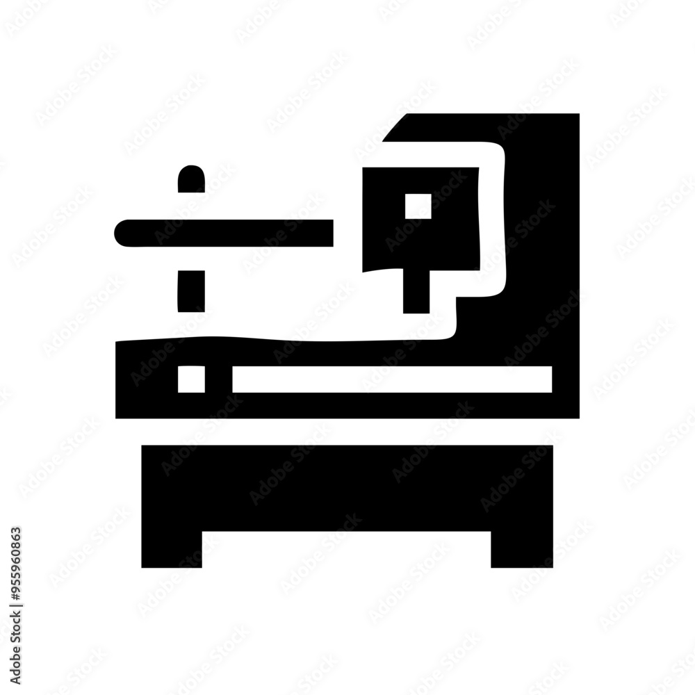 A lathe machine icon symbolizing a versatile tool used in manufacturing for shaping A lathe machine icon symbolizing a versatile tool used in manufacturing for shaping