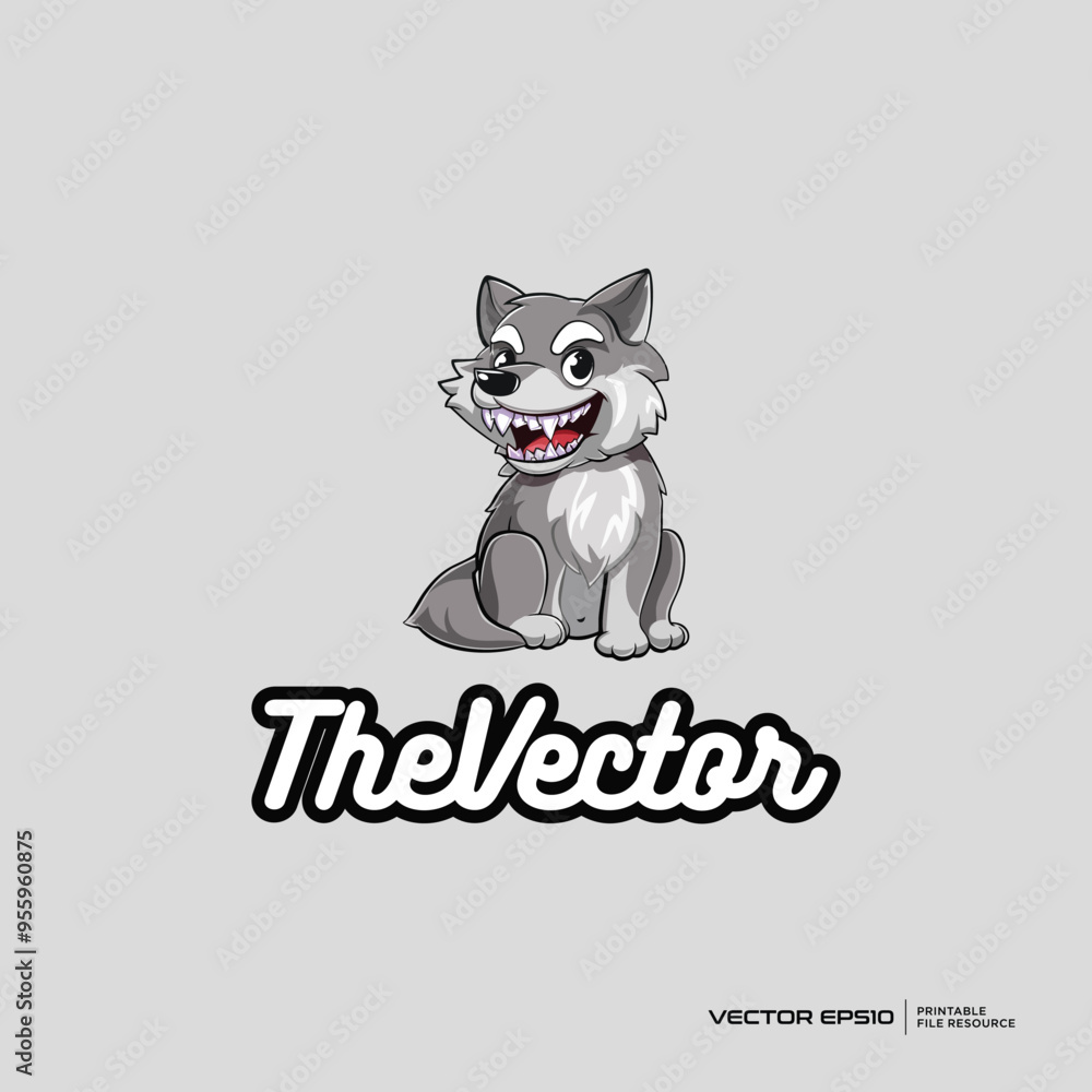 Wolf sitting logo, vector, mascot, character, cartoon, illustration, eps10 Wolf sitting logo, vector, mascot, character, cartoon, illustration, eps10