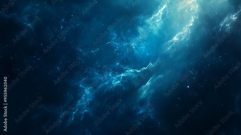 Obraz premium Abstract Blue Galaxy Background