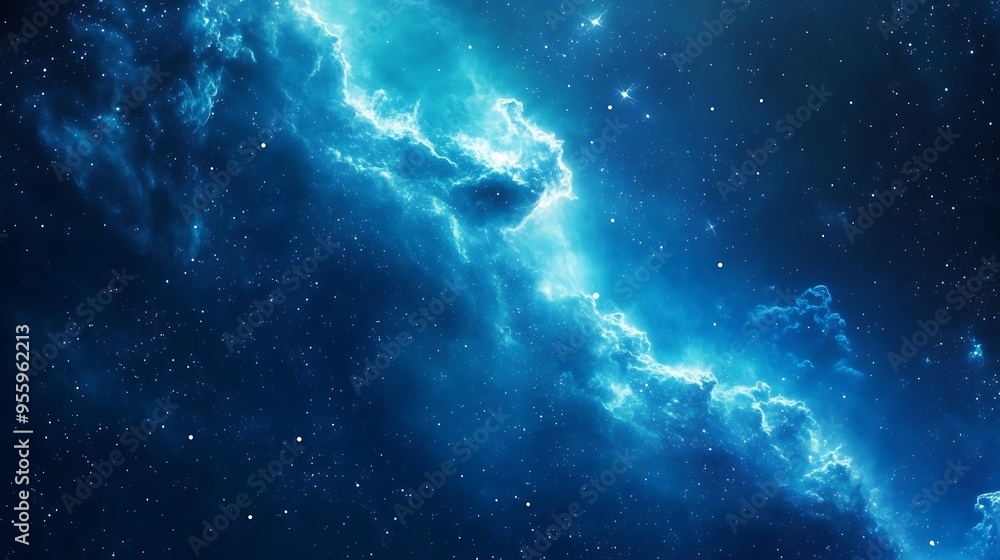 Fototapeta premium Abstract Blue Galaxy Background