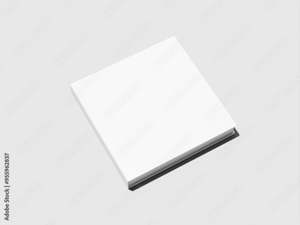 3D Rendering Hardcover White Square Blank Book Mockup 3D Rendering Hardcover White Square Blank Book Mockup