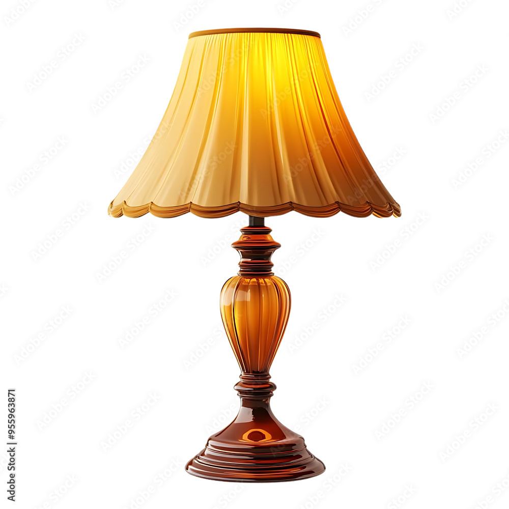Elegant Table Lamp with a Warm Yellow Shade and a Classic Design, Perfect for Adding a Touch of Sophistication to Any Room with a Transparent Background Elegant Table Lamp with a Warm Yellow Shade and a Classic Design, Perfect for Adding a Touch of Sophistication to Any Room with a Transparent Background