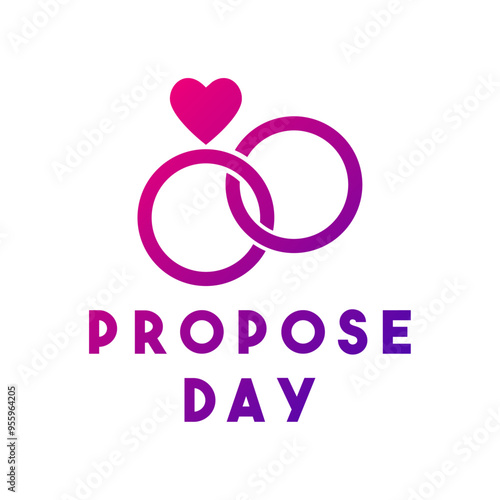 Propose Day. White background.