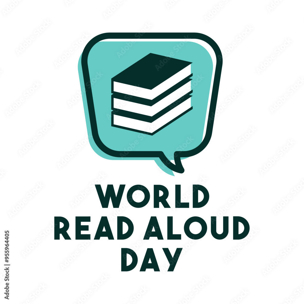 World Read Aloud Day. The first Wednesday in February. White background. World Read Aloud Day. The first Wednesday in February. White background.