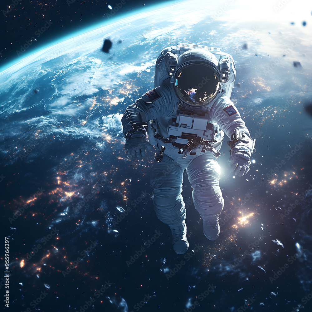 custom made wallpaper toronto digitalgraphics of space, planets, and astronauts on a white background.