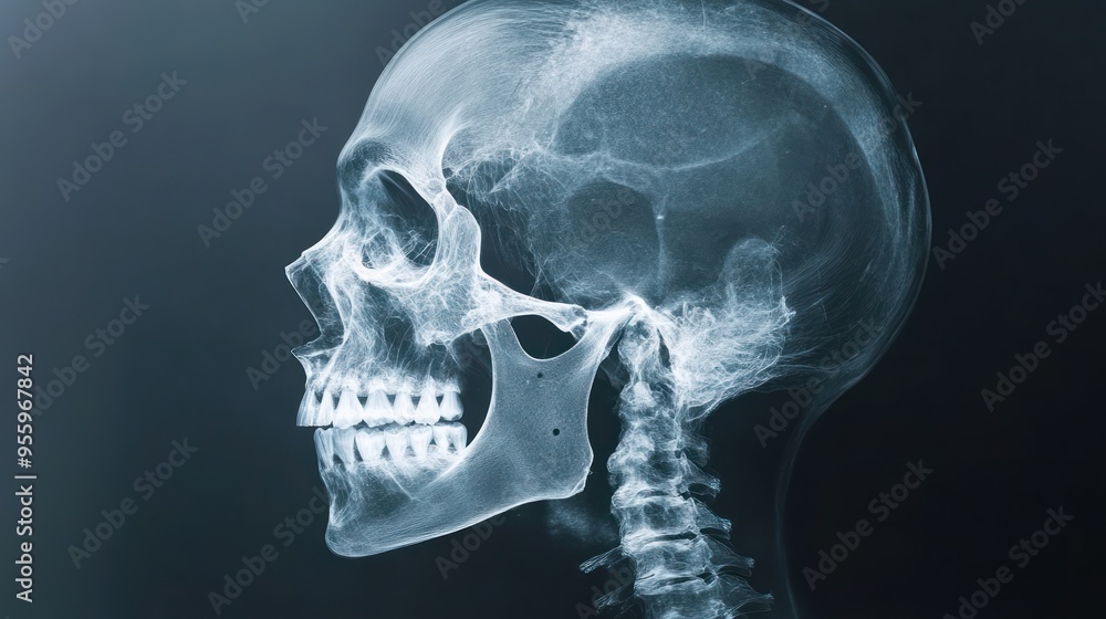 X-ray of a Human Skull and Neck X-ray of a Human Skull and Neck
