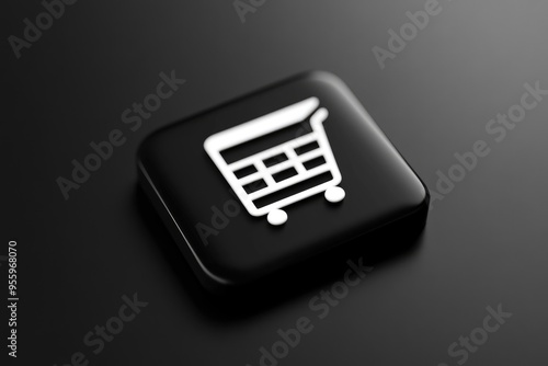 white icon - buying on black background, stylised #screenshotsaturday, free associative with generative ai photo