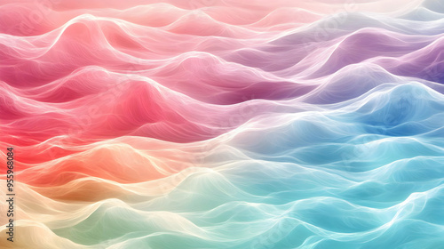 Abstract Wavy Background with Pastel Colors