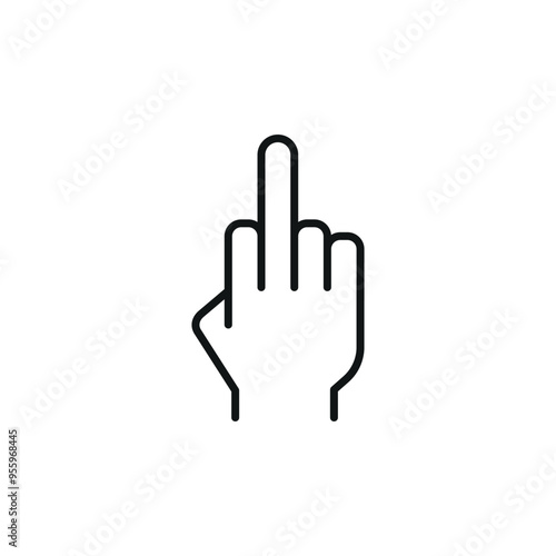 Middle Finger Gesture icon. Simple middle finger gesture icon for social media, app, and web design. Vector illustration.
