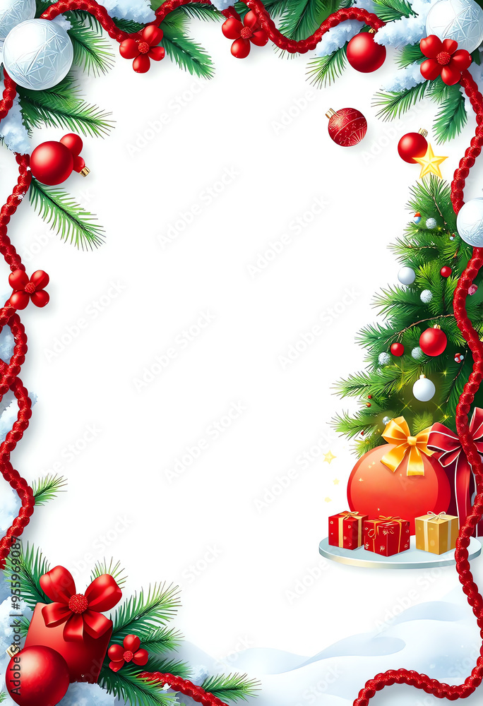 winter Christmas Border frame with copy space text for poster template and banner winter Christmas Border frame with copy space text for poster template and banner