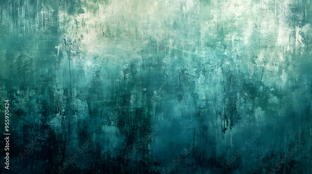 Obraz premium Abstract Teal Green Grunge Texture Background