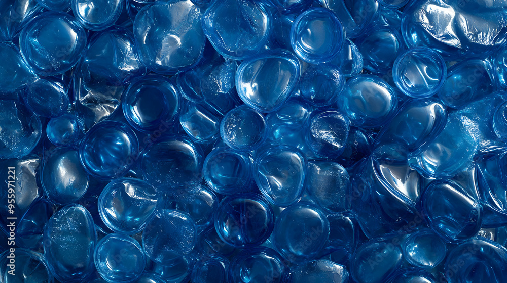 Blue Glass Pebbles Texture Background Blue Glass Pebbles Texture Background